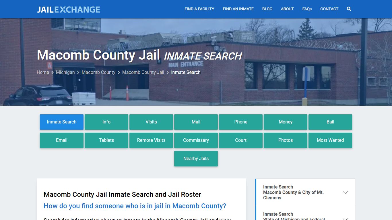 Macomb County Jail Inmate Search - Jail Exchange