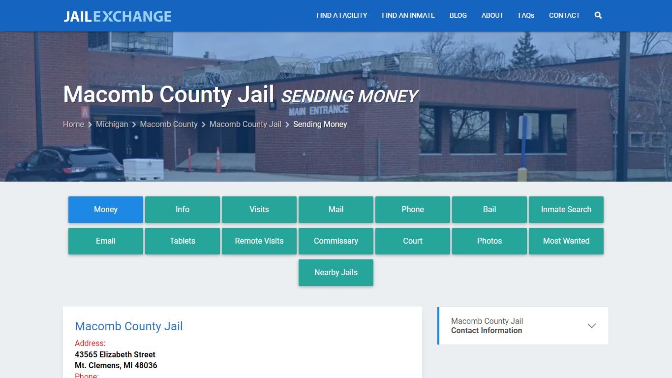 Send Money to Inmate - Macomb County Jail, MI - Jail Exchange